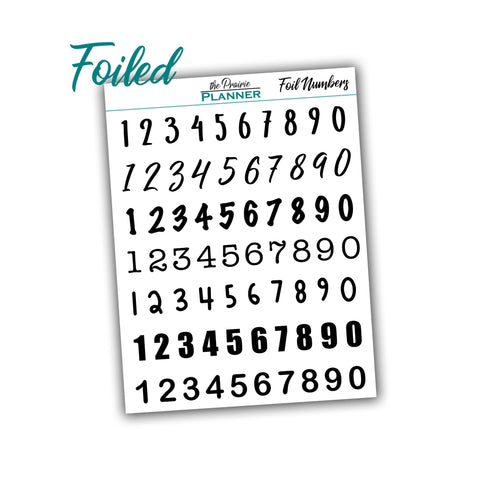 FOIL Numbers - Planner Stickers