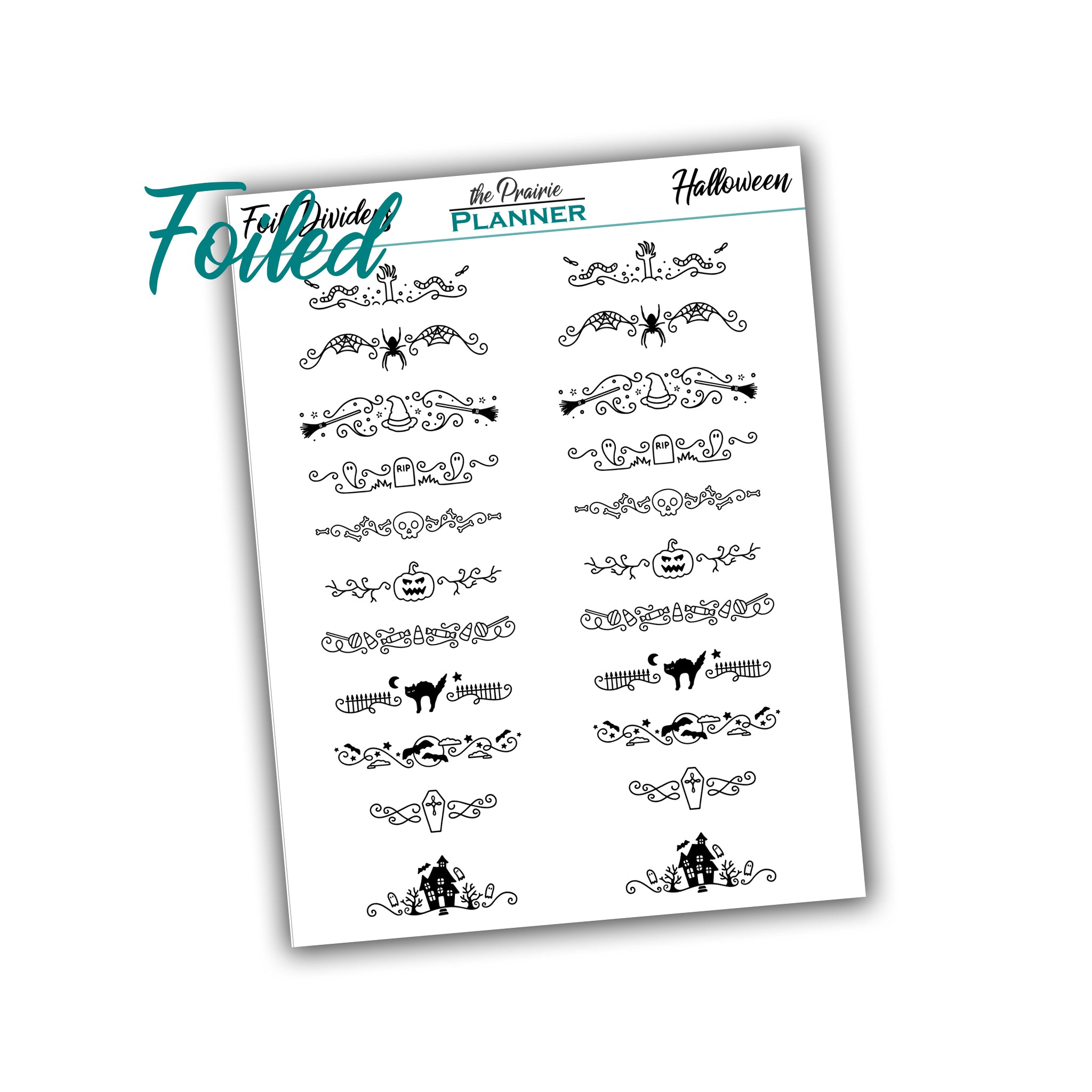 FOIL DIVIDERS - Halloween - Overlay - Planner Stickers