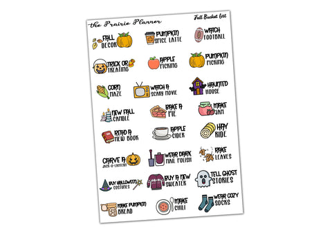 Fall Bucket List - Planner Stickers
