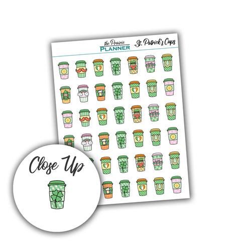 St. Patrick's Cups - Planner Stickers