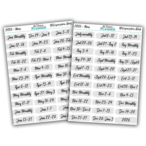 2026 Kit Organization Labels