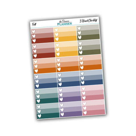 3 Heart Checklist - Fall Multi-Colour