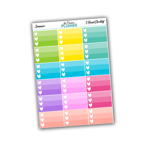 3 Heart Checklist - Summer Multi-Colour