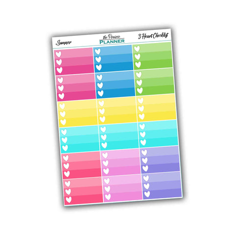 3 Heart Checklist - Summer Multi-Colour