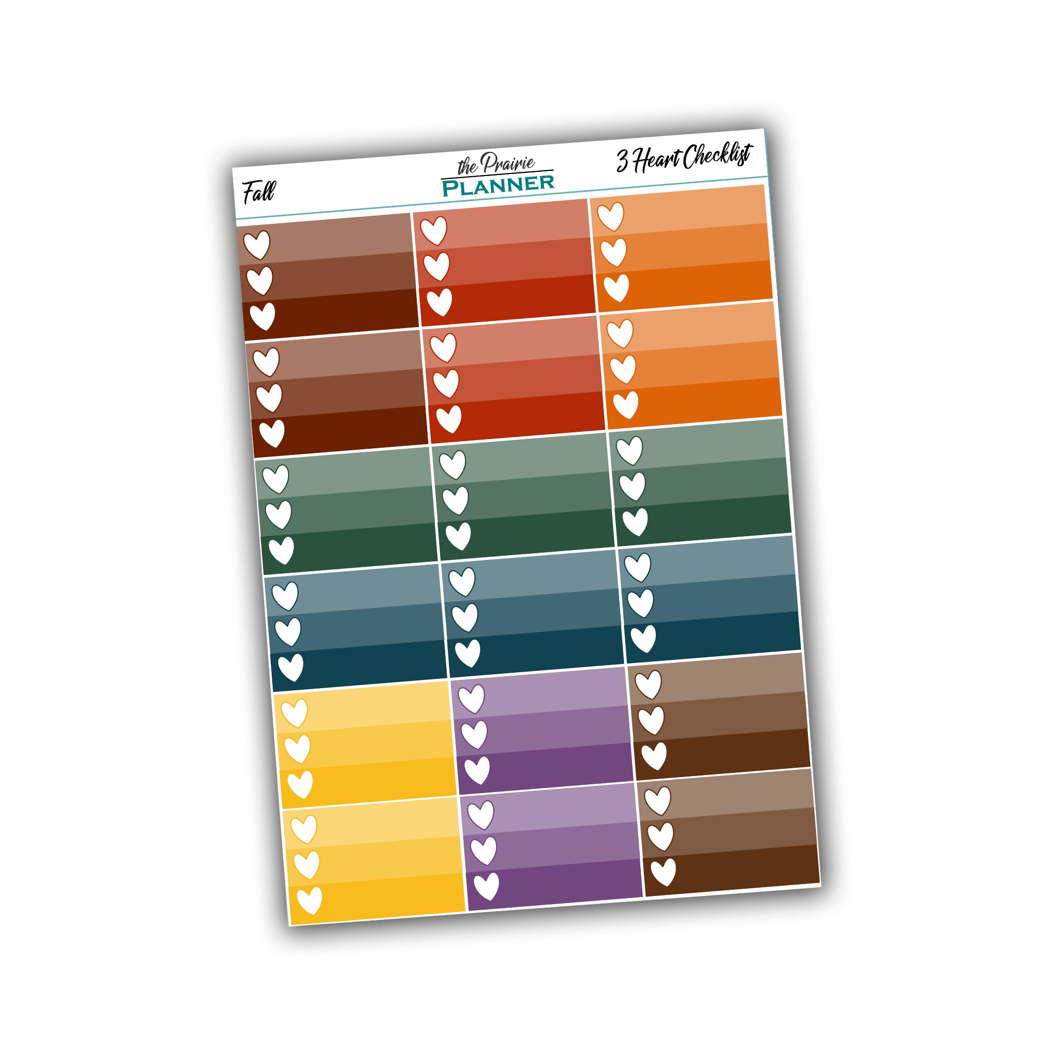 3 Heart Checklist - Fall Multi-Colour