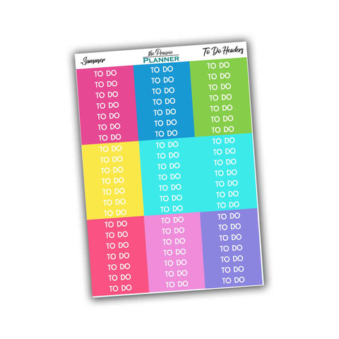 To Do Headers - Summer Multi-Colour