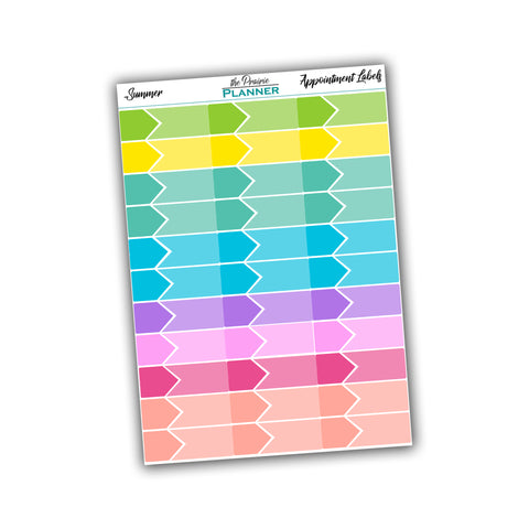 Appointment Labels - Summer Multi-Colour