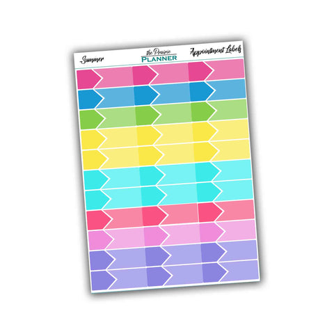 Appointment Labels - Summer Multi-Colour