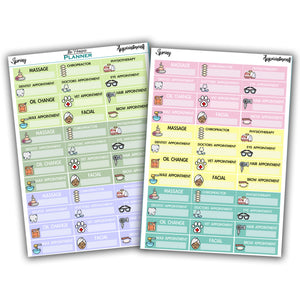 Appointments - Spring Multi-Colour - Planner Stickers