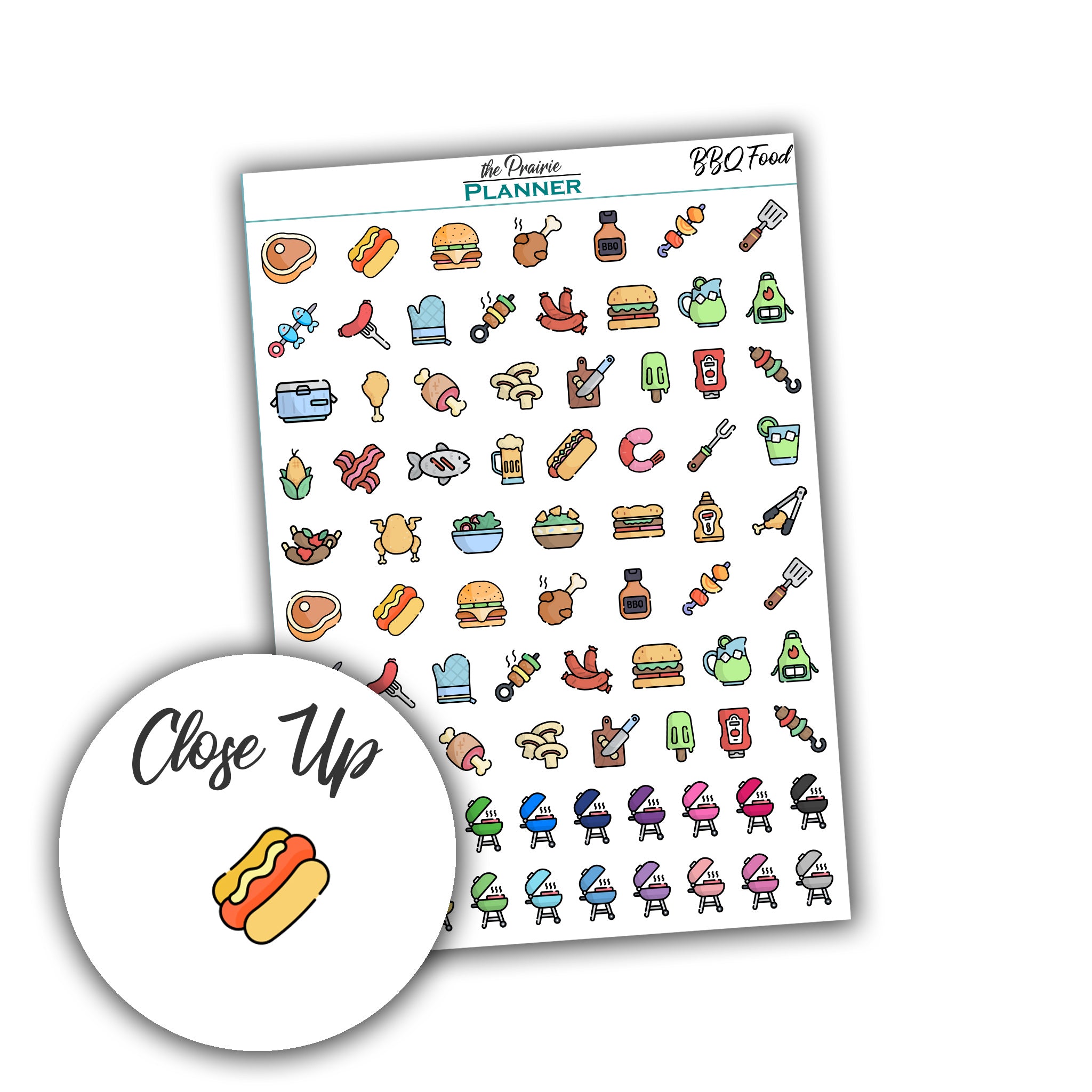 BBQ Food - Planner Stickers
