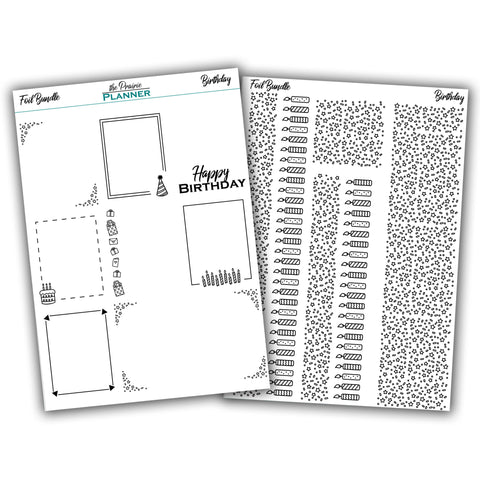 FOIL - Birthday Collection - Planner Stickers