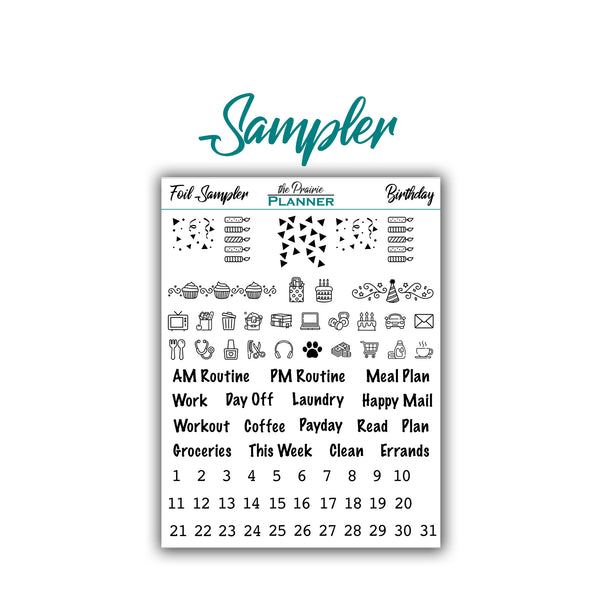 FOIL - Birthday Collection - Planner Stickers