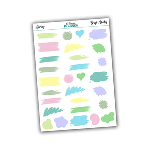 Brush Strokes - Fall Multi-Colour -  Planner Stickers