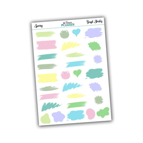 Brush Strokes - Spring Multi-Colour -  Planner Stickers
