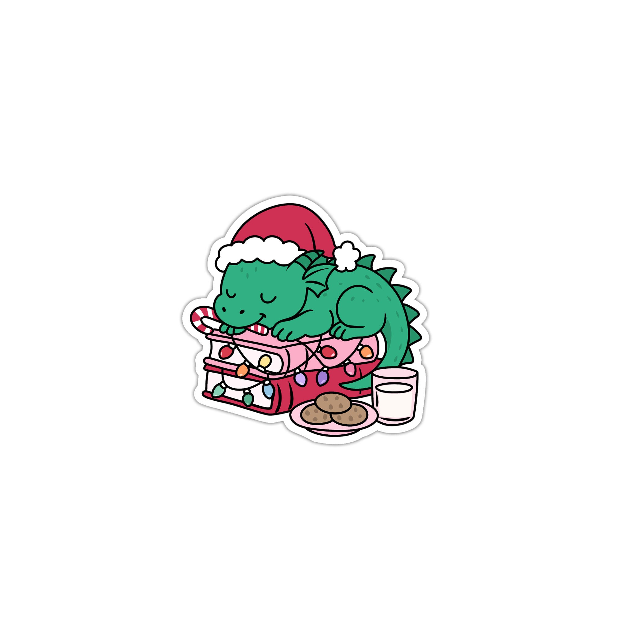 Christmas Dragon Die Cut Sticker