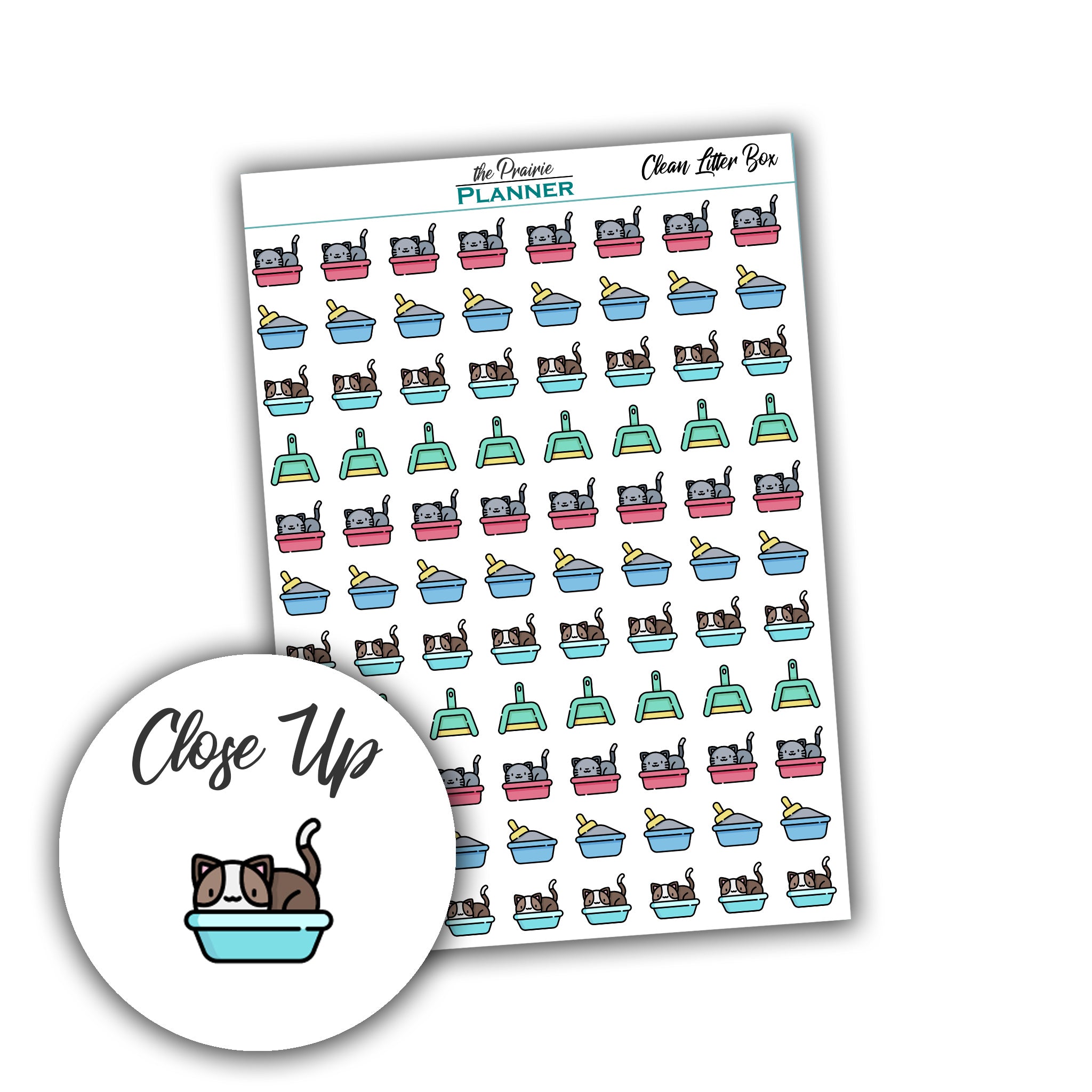 Clean Litter Box - Planner Stickers