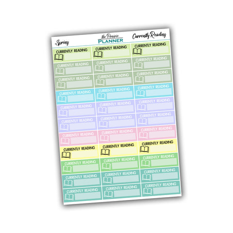 Currently Reading - Spring Multi-Colour - Planner Stickers