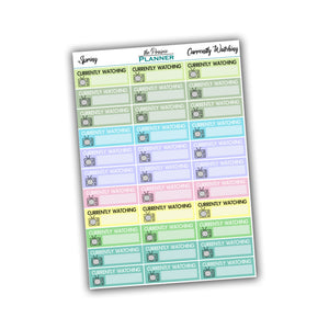 Currently Watching - Spring Multi-Colour - Planner Stickers