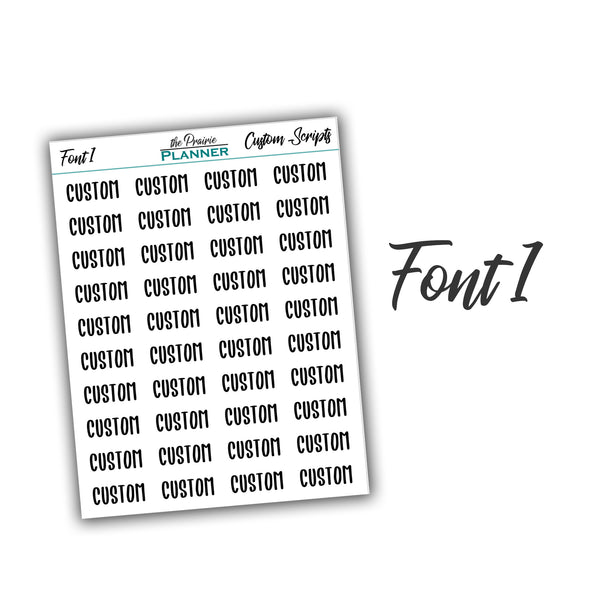 FOILED Custom Script/Text - Planner Stickers