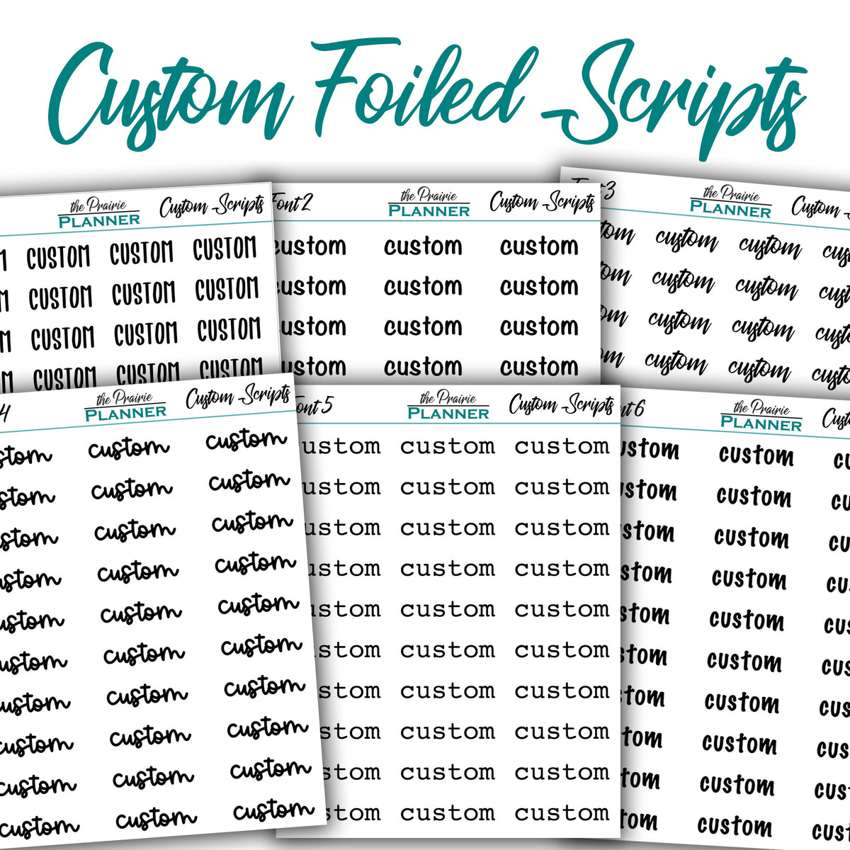 FOILED Custom Script/Text - Planner Stickers – the Prairie Planner