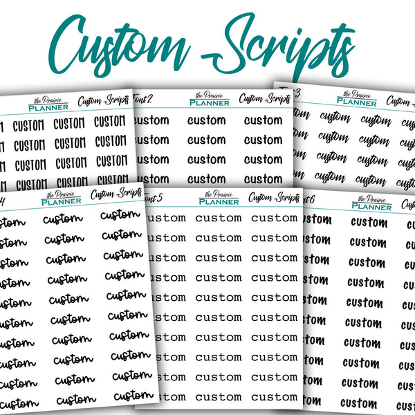 Custom Script/Text - Planner Stickers
