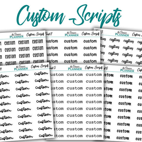 Custom Script/Text - Planner Stickers