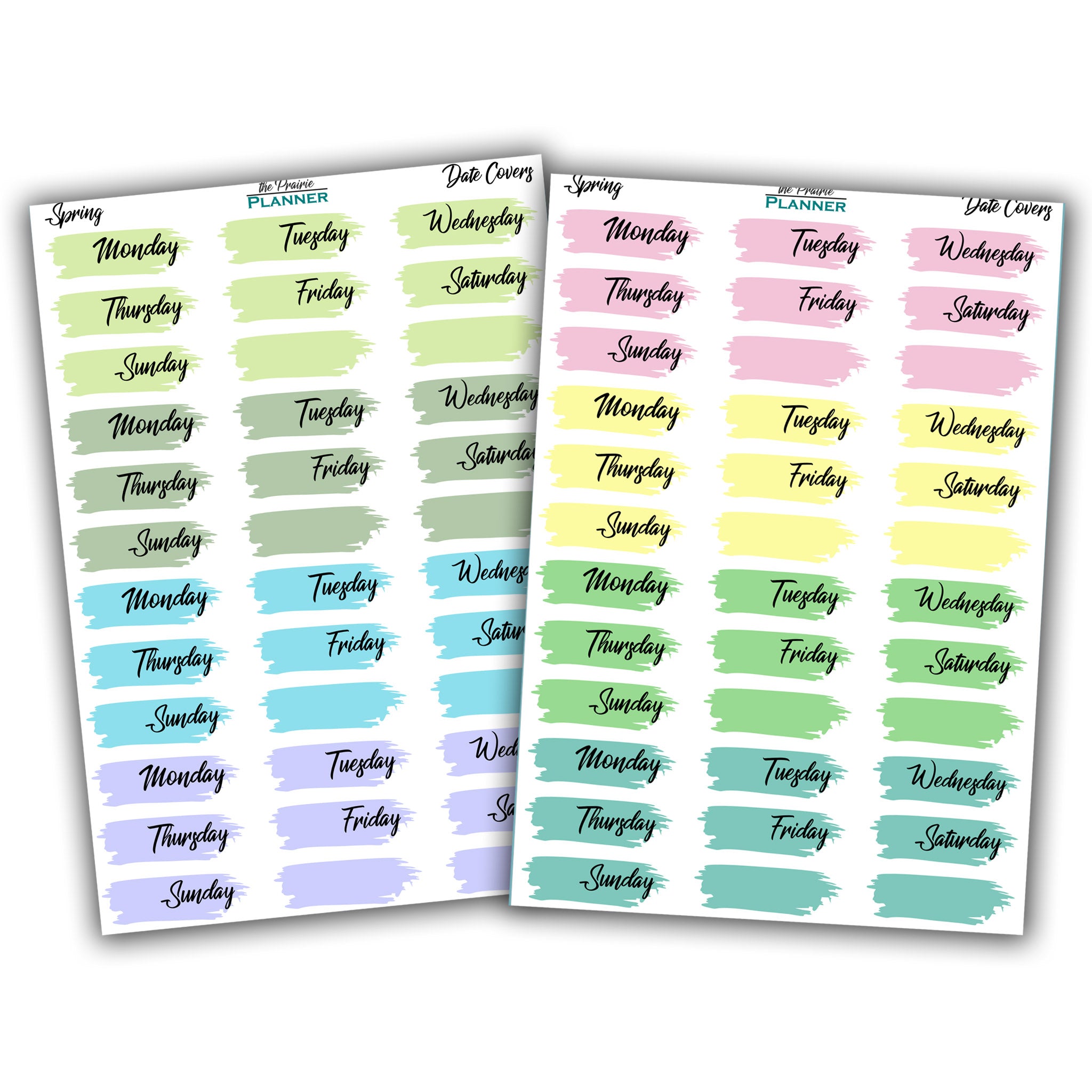 Date Covers 1 - Spring Multi-Colour - Planner Stickers