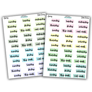 Date Covers 2 - Spring Multi-Colour - Planner Stickers