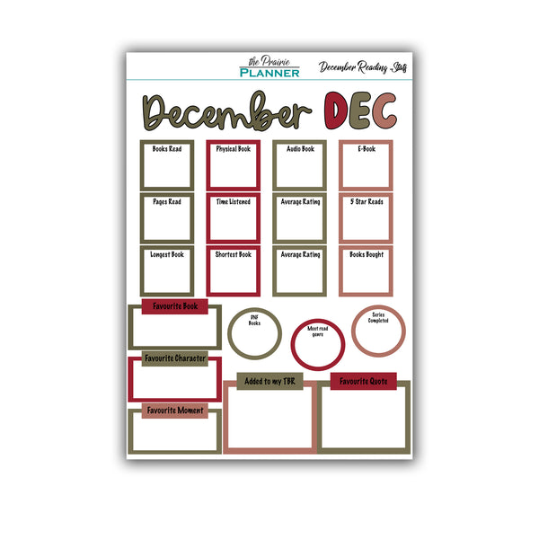 December 2026 Book Journal Kit