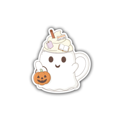 Bookish Boo Latte Die Cut Sticker