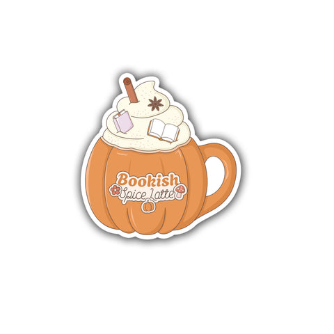 Bookish Spice Latte Die Cut Sticker