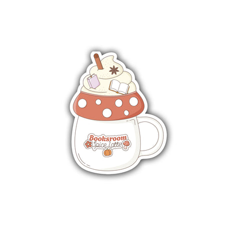 Booksroom Spice Latte Die Cut Sticker