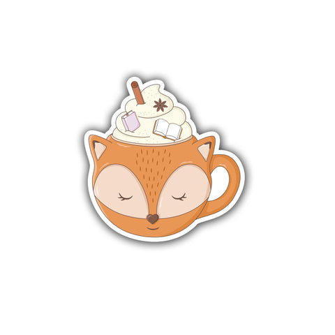 Fox Mug Die Cut Sticker