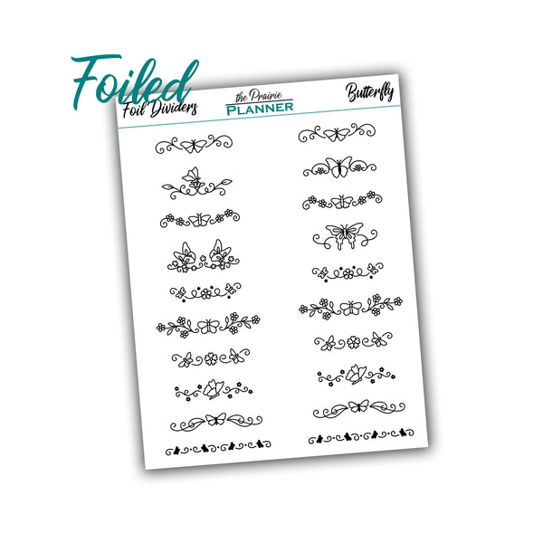 FOIL DIVIDERS - Butterfly - Overlay - Planner Stickers