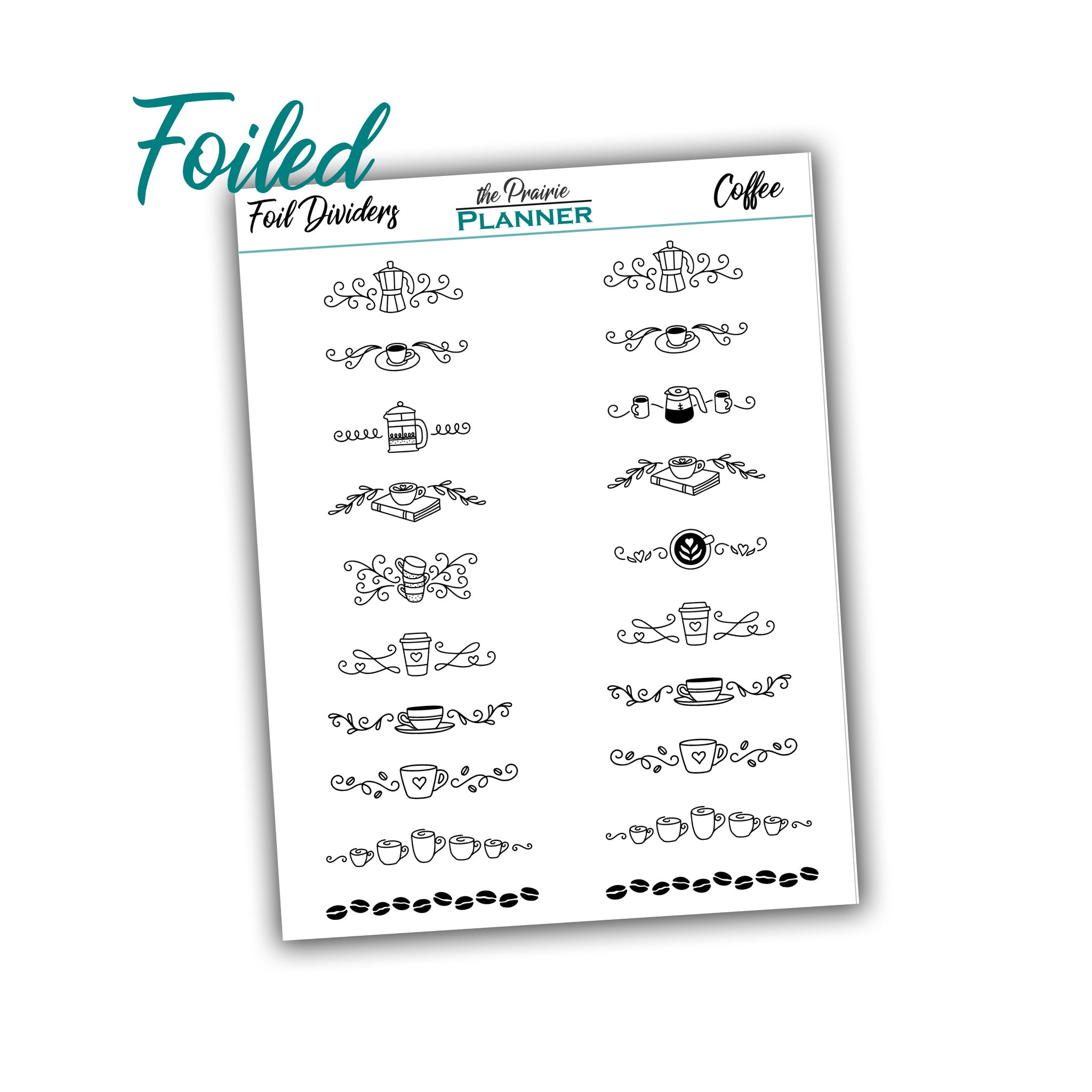 FOIL DIVIDERS - Coffee - Overlay - Planner Stickers