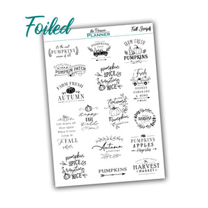 FOIL Fall Scripts - Planner Stickers