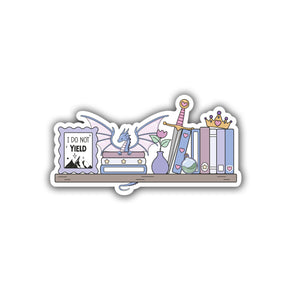Fantasy Bookshelf Die Cut Sticker