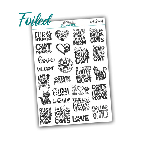 FOIL Cat Quotes - Planner Stickers