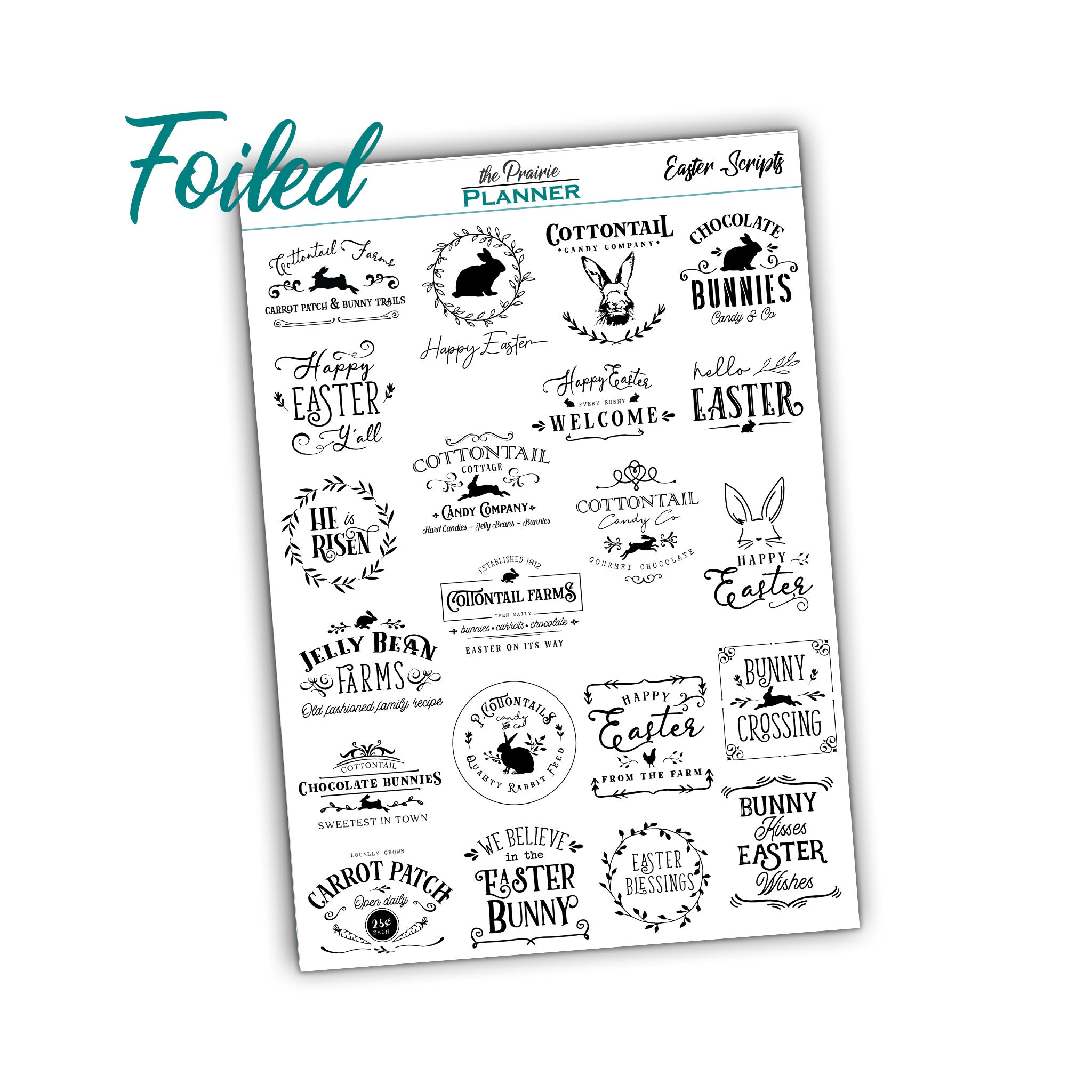 FOIL Easter Quotes - Planner Stickers