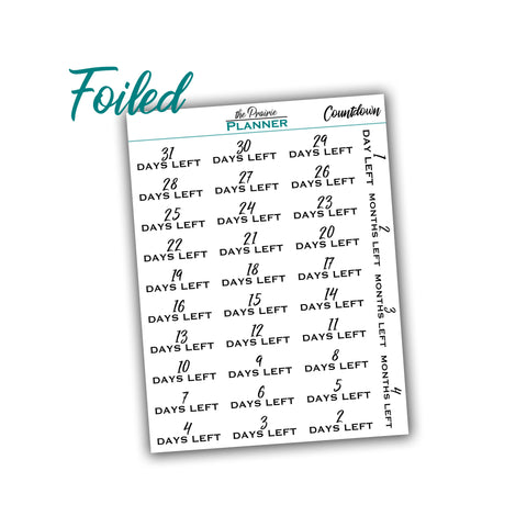 FOIL Countdown - Planner Stickers