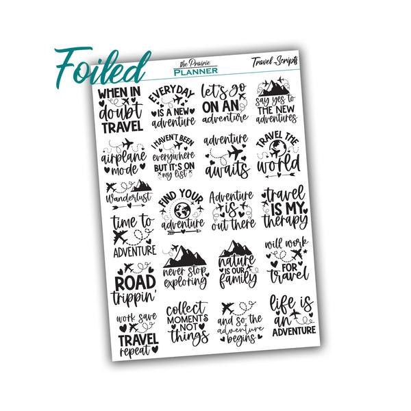 FOIL Travel Quotes - Planner Stickers