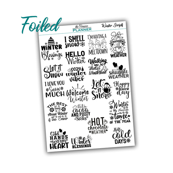 FOIL Winter Quotes - Planner Stickers