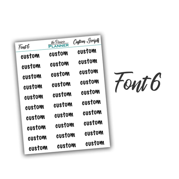FOILED Custom Script/Text - Planner Stickers