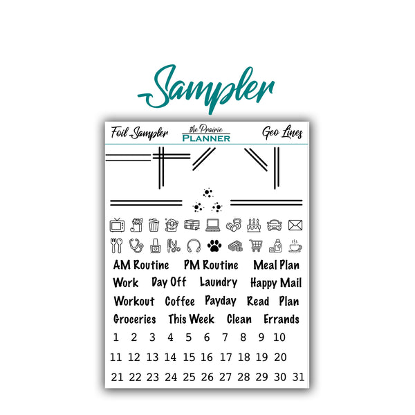 FOIL - Geo Lines Collection - Planner Stickers
