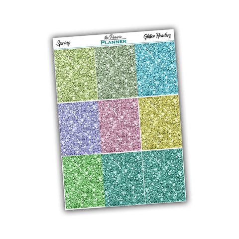 Glitter Headers - Fall Multi-Colour - Planner Stickers