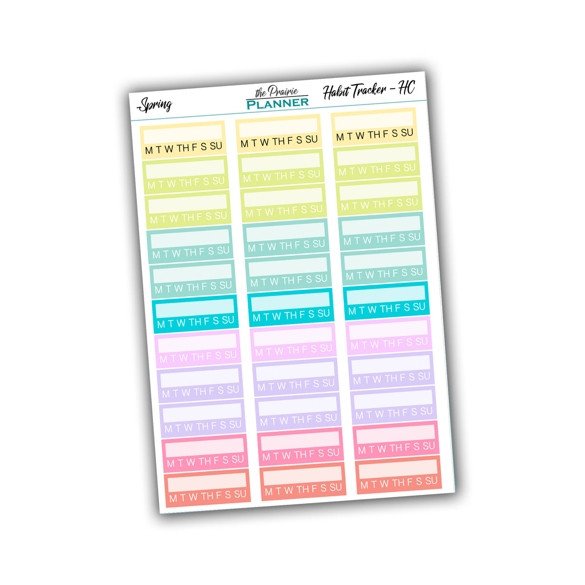 Habit Tracker - Hobo Cousin - Spring Multi-Colour – the Prairie Planner