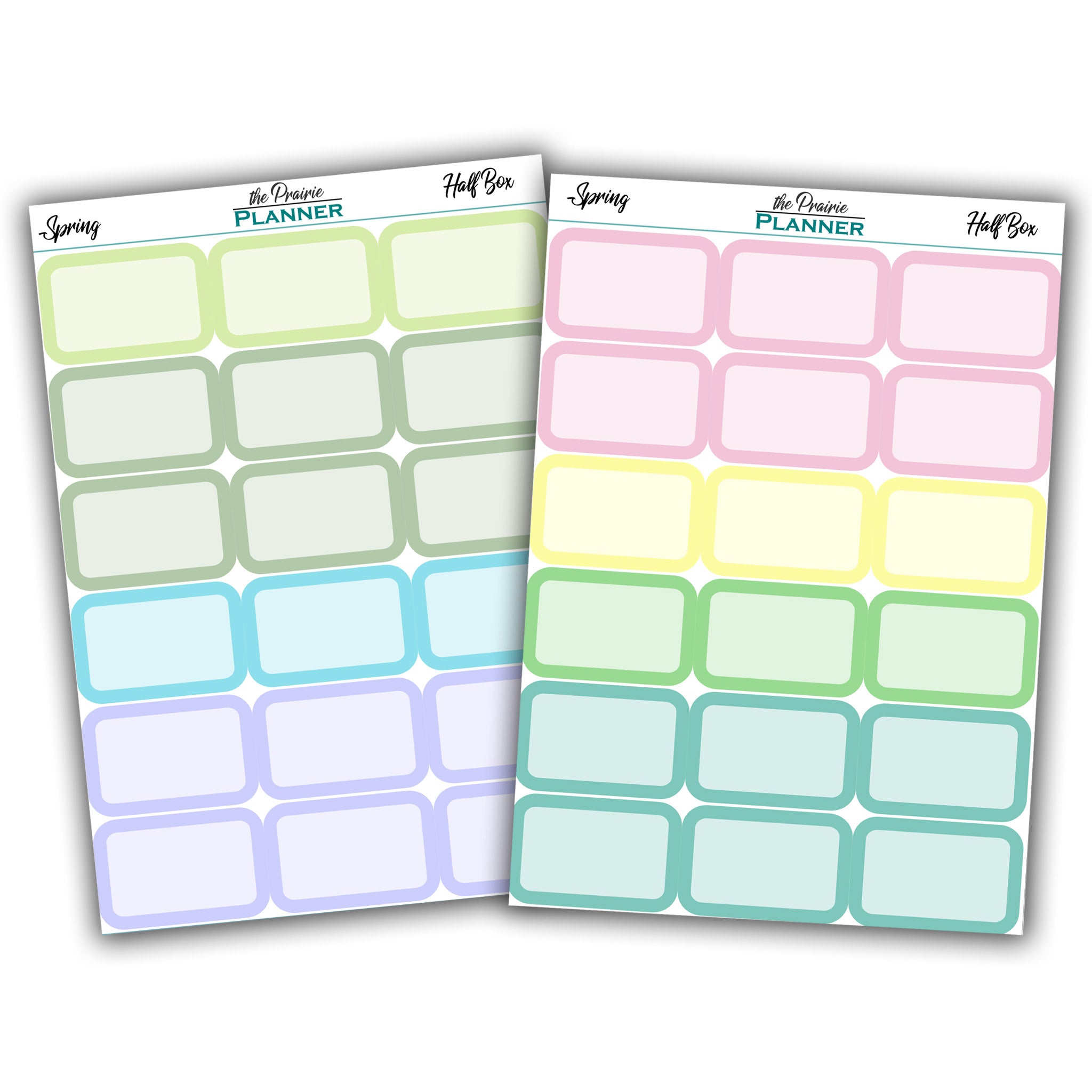 Half Boxes - Spring Multi-Colour - Planner Stickers