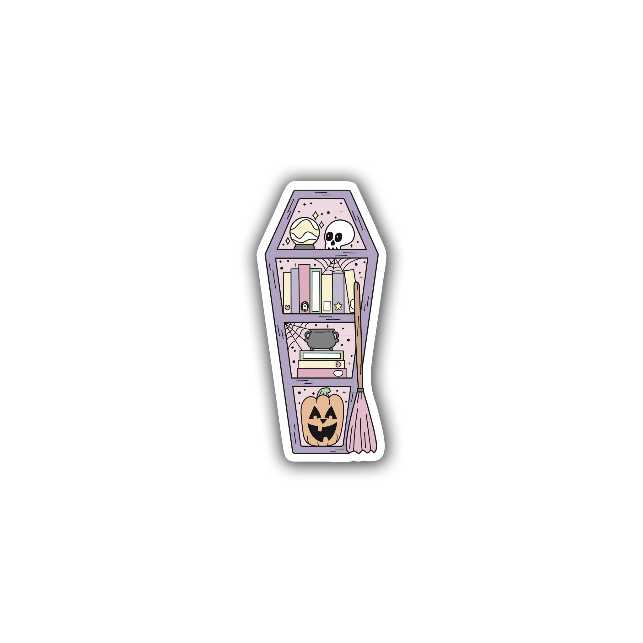 Halloween Bookshelf Die Cut Sticker