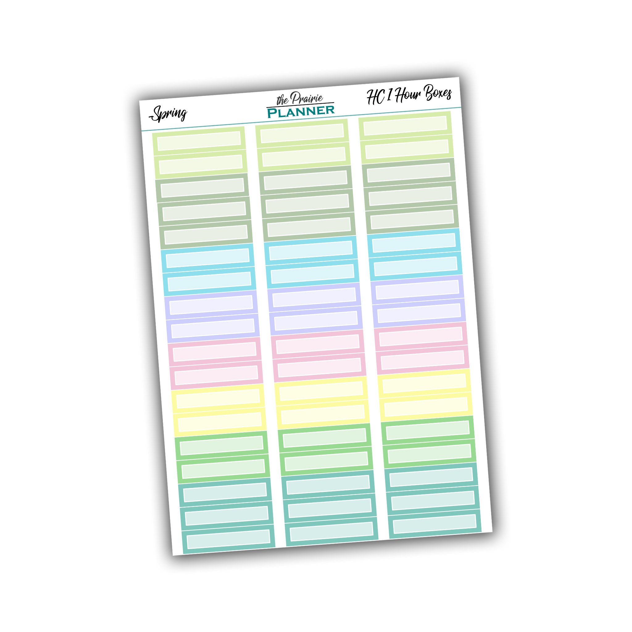 Hobo Cousin 1 Hour Boxes - Spring Multi Colour - Planner Stickers