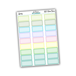 Hobo Cousin 2 Hour Boxes - Spring Multi Colour - Planner Stickers